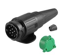 SPARKMOTO Spina 13 Poli rimorchioImpermeabile,Adattatore spina a 13 poli per rimorchio,Spina a 13poli per portabiciclette Camper Caravan,spina per rimorchio 13poli con cover verde(2 uscite per cavi)