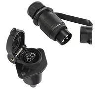 SPARKMOTO Spina 3 Poli E Presa 3 Poli Trattore Impermeabile,12V 24V Spina 3 Poli Maschio E Presa 3Poli Femmina Trattore Adatto per Rimorchio RV Macchine Agricole Camion,DIN 9680(2 fori di Montaggio B)