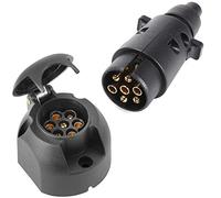 SPARKMOTO Spina 7 Poli rimorchio Maschio e Presa 7 Poli Femmina,12v spinotto 7poli Presa 7poli Impermeabile per rimorchio roulotte Auto Gancio Traino Adattatore a Spina e Presa 7 Poli Norma ISO 1724