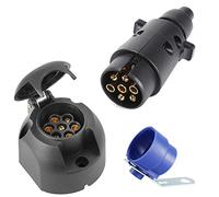 SPARKMOTO Spina 7 Poli rimorchio Maschio e Presa 7 Poli Femmina,12v spinotto 7poli Presa 7poli Impermeabile per rimorchio roulotte Auto Adattatore a Spina e Presa 7 Poli con Porta Spina rimorchio Blu