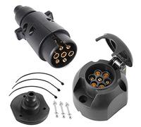 SPARKMOTO spina 7 poli rimorchio maschio e presa 7 poli femmina,12v spinotto 7poli presa 7poli per rimorchio auto gancio traino prese con Guarnizione Kit isolante,adattatore a spina e presa 7 poli