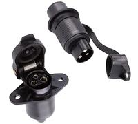 SPARKMOTO Spina Presa 3 Poli Trattore,12V 24V Presa E Spina 3 Poli Trattore Femmina E Maschio Impermeabile Connettori, Spina a 3 Poli Per Rimorchio Trattore Macchine Agricole(2 fori di Montaggio C)