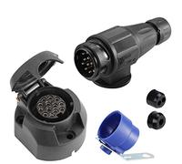 SPARKMOTO Spina Rimorchio 13 Poli E Presa Rimorchio 13 Poli, 12V Spina Presa Rimorchio 13 Poli Impermeabile per Auto RV gancio traino presa Spina 13 Poli Rimorchio,con porta spina rimorchio blu(Lungo)