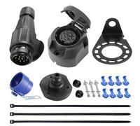 SPARKMOTO Spina Rimorchio 13 Poli E Presa Rimorchio 13 Poli,Norma ISO11446,12V Spina Presa Rimorchio 13Poli Impermeabile per Auto RV con Staffa di Montaggio,Guarnizione E Porta Spina rimorchio(Lungo)