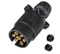 SPARKMOTO Spina Rimorchio 7 Poli Impermeabile,12V Spina 7 Poli Rimorchio maschio Connettori Rimorchio,Adattatore spina a 7 poli per il Collegamento di Auto Rimorchi e Roulotte,ISO 1724(tappo a vite)