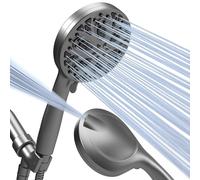 Sparkpod 10 testine a pressione alta - Luxury 5" High Flow Hand Held Shower Head with High Pressure Jets - Premium Stainless Steel Hose and Bracket Included (grigio carbone)