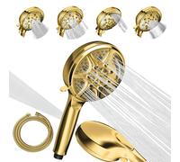 SparkPod 5`` 9 Spray Setting Shower Head with On/Off Gold NUOVO