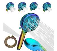 SparkPod 5`` 9 Spray Setting Shower Head with On/Off Rainbow NUOVO