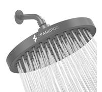 SparkPod Fixed Shower Head 20cm Round Charcoal Grey NUOVO