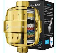 SparkPod High Output Shower Filter Capsule - Suitable for People with Sensitive and Dry Skin and Scalp, Filters Chlorine and Impurities | 1-min install (Egyptian Gold, New Formula)