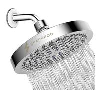 SparkPod Soffione doccia ad alta pressione, design di lusso di alta qualità, installazione in 1 minuto, ricambio regolabile facile da pulire per il tuo bagno (cromato lucido, rotondo da 15,2 cm)