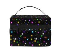 Sparks Borsa per il trucco astratta con cielo lucido, borsa per cosmetici da donna, borsa da toeletta, grande borsa organizer da viaggio per il trucco