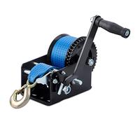 SPARKWHIZ Argano manuale per rimorchio per barca, argano manuale da 1451,5 kg, con cinghia in nylon blu resistente da 10 m, argano a manovella a due vie con gancio per rimorchio, ATV, barca