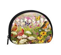 Sparrow Birds Sing Print Mini Storage Bag Shell a forma di portafoglio piccolo portamonete Shell Storage Bag