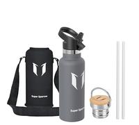 Super Sparrow Doppia Parete in Acciaio Inox Coibentato Bottiglia di Acqua - 500ml - Isolante Della Borraccia - Perfetto Thermos - Privo di BPA, BPS, Ftalati