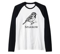 Sparrow Vintage Bird Common Songster Wildlife Study Notes Maglia con Maniche Raglan