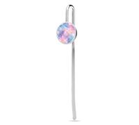Sparse Tie-dye colori pastello marmo rosa blu in acciaio inox segnalibro segnalibro titolare con vetro cristallo per scuola lettore forniture ufficio