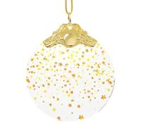 Sparsed Dreamy Stars And Spot Print Glass Hanging Decor, Ornamenti da appendere festivi per albero di Natale per regali di Natale 2025
