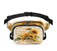 Spartiti musicali Girasoli Borsa da cintura Impermeabile Borsa a Tracolla per Donna Uomo Regali di Natale