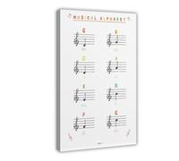Spartiti musicali per bambini, numeri, appendice educazione musicale, canto a vista, apprendistato pianoforte, tela decorativa, paesaggio per camera da letto, ufficio, 50 x 75 cm