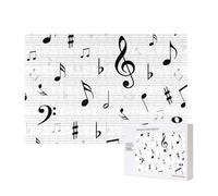 Spartito di note musicali in chiave di violino, simbolo astratto,Puzzle in legno da 300 pezzi per famiglie, per adulti e adolescenti, decorazioni per la casa