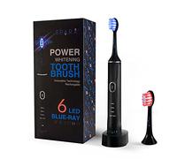 SPARX Spazzolino elettrico per sbiancamento dei denti, cura delle gengive e lucidatura, tecnologia di terapia della luce per denti più bianchi e gengive sane, ricaricabile, nero