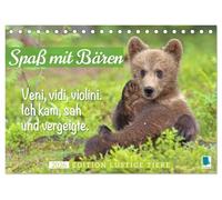 Spaß mit Bären: Edition lustige Tiere (Tischkalender 2026 DIN A5 quer), CALVENDO Monatskalender: Bären: Meister Petz, freche Sprüche und humorvolle Tierporträts