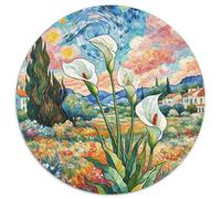 Spathiphyllum 1000 Teile Schwieriges Großes Stressabbau-Spielzeug Pianta Circular Puzzles Für Erwachsene Und Kinder Bildungswert Geburtstagsgeschenk 1000pcs (67.5x67.5cm)