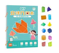 Spatial Thinking Training Book - Pull String 3D Geometry Learning Book | Geometry Books With Solids Geometric Models | Strings Educational Interactive Toy For Kids Homeschool Classroom Teaching