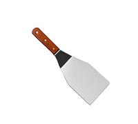 Spatola ad alto calore Spatola in acciaio inossidabile Slant Grill Piastra Raschietto Diner Lama dritta piatta Manico in legno Bordo inclinato Grill Raschietto Utensili da cucina