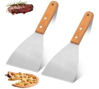 Spatola Barbecue,2 Pezzi Spatolas Triangolare,Spatola Cucina Acciaio Inox,Paletta Per Piastra,Spatolas Pizza Acciaio Inox,Spatola Per Hamburger,Per Girare Burger,Pizze,Bistecche e Molto Altro