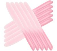 Spatola Cosmetica in Silicone Rosa con Manico, Set da 10 Pezzi