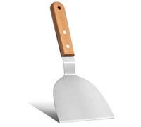 Spatola cucina in acciaio inox, 26 x 10 cm, Paletta barbecue con manico in legno, spatola pizza, utensili e accessori barbecue
