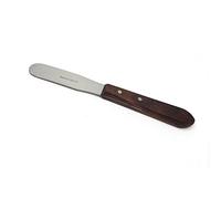 Spatola da laboratorio in acciaio inossidabile con manico in legno, lame lucide da 7,6 cm e rivetti in ottone, pala per campionamento per polveri, gel, pasta e altro ancora