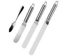 Spatola da pasticceria con angoli, spatola per pallet in acciaio inox, spatola decorativa per glassa di torte, cupcake e pasticceria, confezione da 4