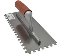 RAIMONDI Spatola Dentata Professionale in Acciaio Inox, 28x12 cm, Impugnatura Ergonomica in Gomma, 3 Dentature Disponibili (Dente 12x12 mm)