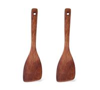 Spatola di Legno, Spatola Antiaderente Pasticceria, Utensili Cucina Legno, Piatta di Legno Cucchiaio Utensili, Spatole da Cucina in Legno Naturale con Manico Lungo per Pentole Antiaderenti, 33 cm,2Pz.