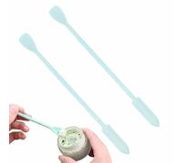 Spatola di trucco - spatola cucina in silicone | Piccole spatole di cottura | Spatole alimentari in gomma in acciaio inossidabile | 2 pezzi raschiatori di barattoli sottili | Cucchiaio per il trucco p