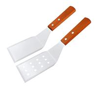 Spatola in acciaio inox, spatola girante per hamburger, pinne per hamburger, spatola da cucina forata e spatola per piastra, per padelle in ghisa, padelle, griglie piatte