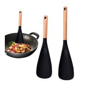 Spatola in Silicone - 2 Pezzi Spatola Antiaderente Con Manico In Legno | Da Forno Antiaderente,Per Casa Griglia Chef Pancake Friggere Cottura Cucinare Servire