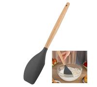 Spatola in silicone con manico in legno, antiaderente e resistente al calore, lavabile in lavastoviglie, sicura per cucinare, cuocere e mescolare