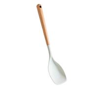 Spatola in silicone - Cucchiaio spatola in silicone, utensile resistente alla lavastoviglie, spatola da cucina con manico in legno per servire e friggere verdure, carne e zuppa nella