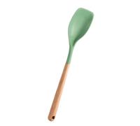 Spatola in silicone, flessibile e antiaderente, con manico in legno, per servire verdure, carne, zuppe, cucina