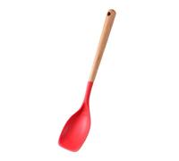 Spatola in silicone per cucinare | Cucchiaio antiaderente | Spatola per miscelazione con manico in legno, per cuocere mescolare, mescolare raschiare zuppe di carne di verdure