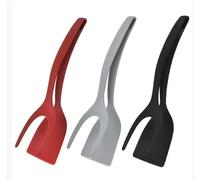 Spatola in silicone resistente al calore 2 in 1, per cucina e grill, forchetta