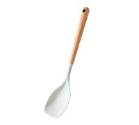 Spatola in silicone | Utensile in silicone flessibile e antiaderente - Spatola da cucina con manico in legno - per servire friggere verdure carne zuppa cucina