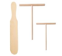 Spatola per Crêpes,3 Pezzi Distributore di Crêpes a T con Spatola in Legno Strumento da Cucina per Crepes Frittella Omelette