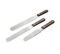 Spatola per inchiostri industriali in acciaio inox con manico in legno per serigrafia