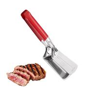 Spatola per morsetto per griglia - Pinze per Bistec da 25,5 x 6,7 cm | Pala antiaderente per servizio pesante | pala metallica resistente | spatola in acciaio inossidabile con morsetto per parri