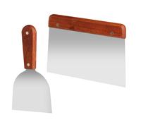 Spatola per pasta in acciaio inox, con manico in legno per torte, pizza, con 1 r
